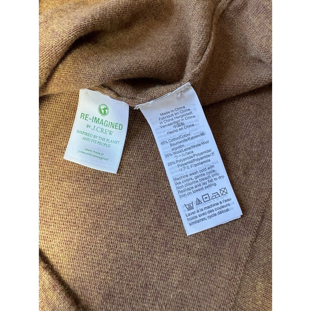 J. Crew Teddie Sweater Womens S Wool Blend Camel Brown Classic Preppy Pullover - Picture 6 of 7